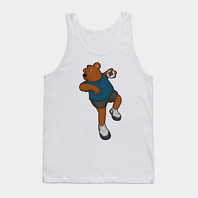 Bear at Handball player with Handball Tank Top by Markus Schnabel